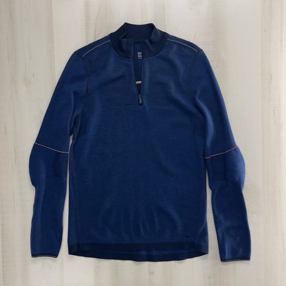 SMARTWOOL men’s intraknit 250 navy blue long sleeve merino wool pullover jacket